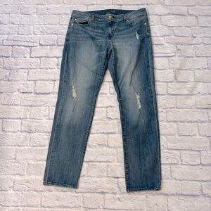 Michael Kors Dillon Relaxed Straight Leg Mid Rise Denim Blue Jeans Size 10